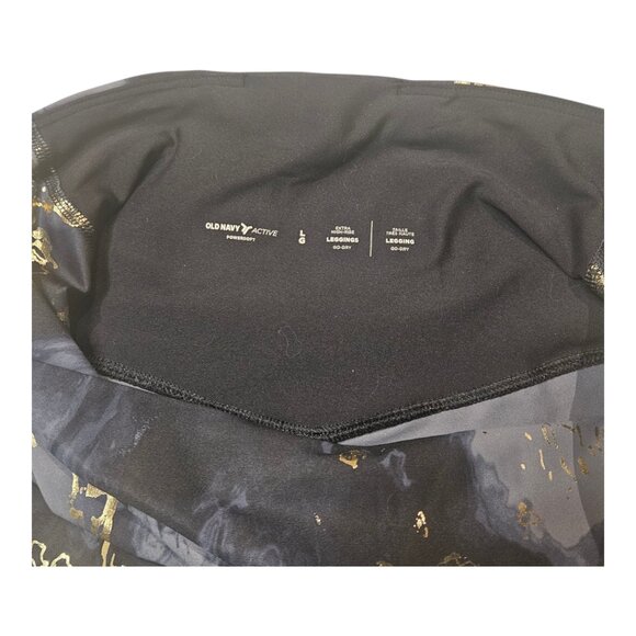Black & Metallic Gold High-Waisted Leggings - Picture 5 of 6